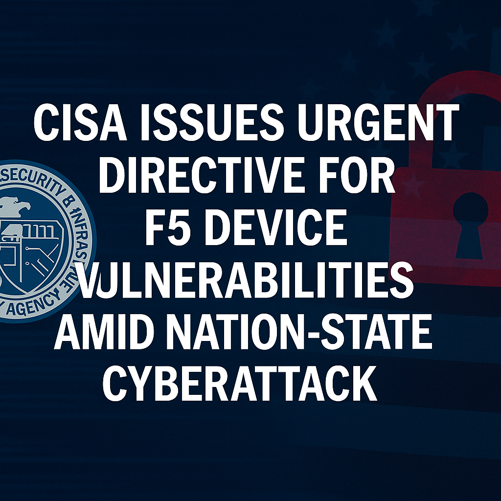 CISA Issues Urgent Directive for F5 Device Vulnerabilities Amid Nation-State Cyberattack